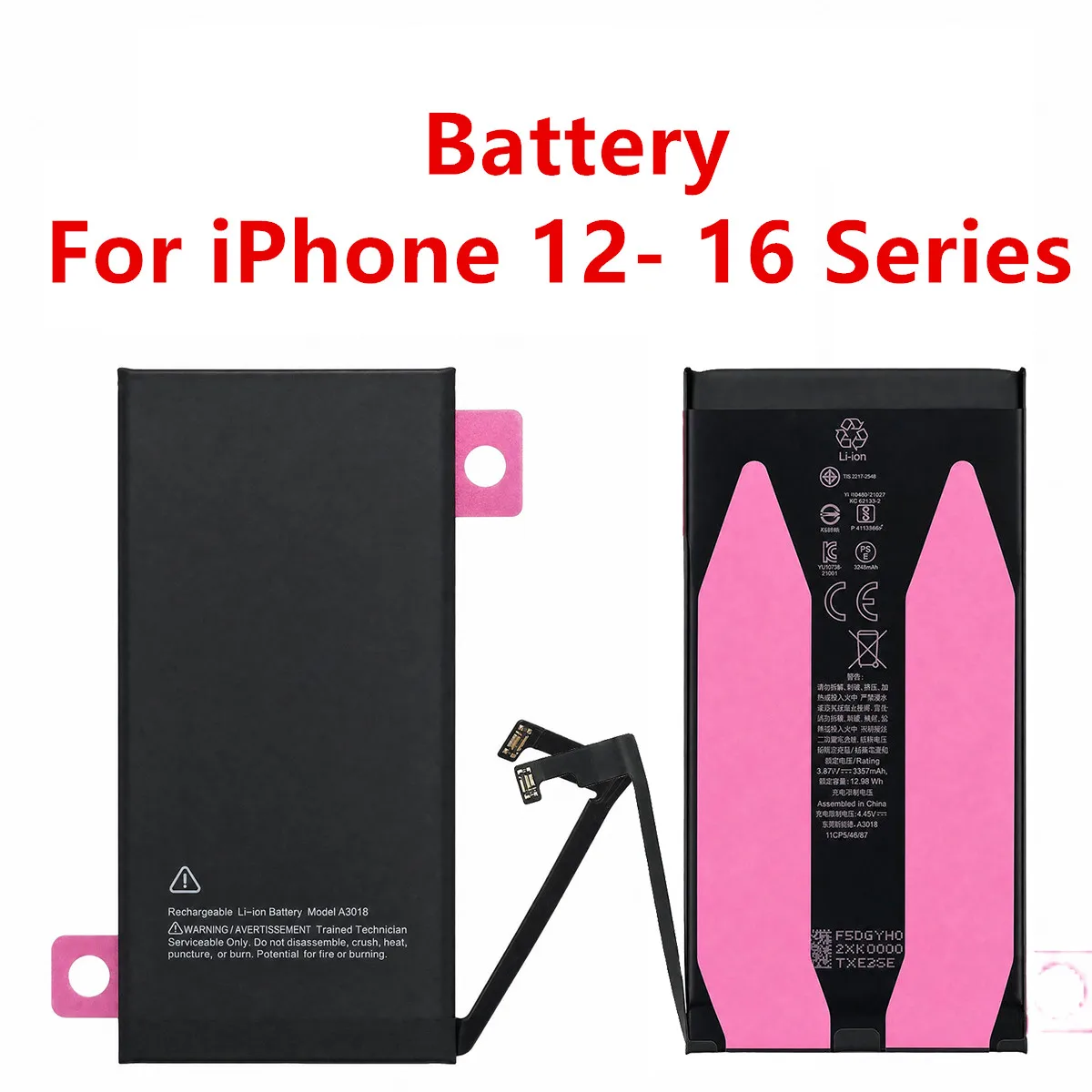 Bateria do iPhone 16 15 14 13 12 Pro MAX XS XR X XS MAX iphone 12 13 mini 14 15 16 Plus Series baterie