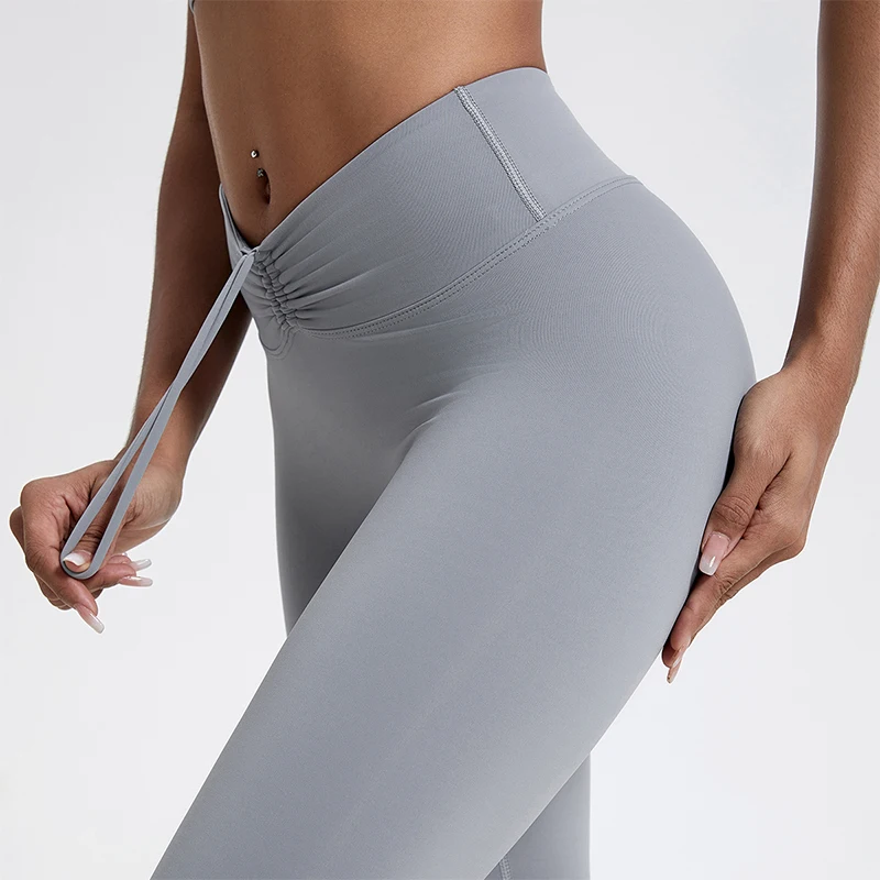 Push up Sports Legging Women Drawstring High Waist Gym Pants Women Running Workout Leggings Female Scrunch Tights Yoga Clothing