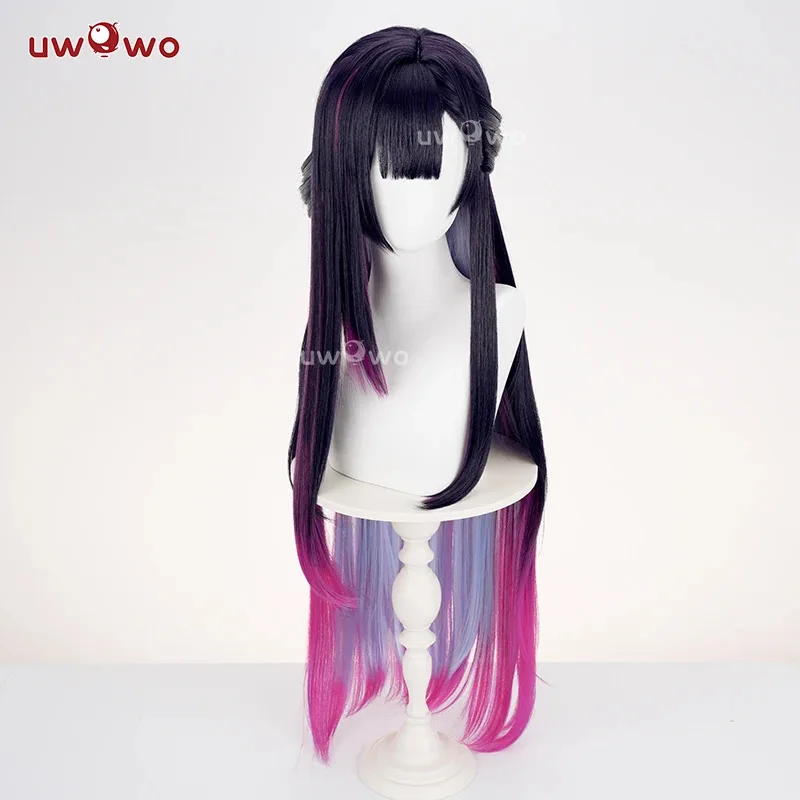 

zizi 2025 UWOWO Game Honkai Star Rail Hysile Helektra Косплей Длинные волосы Черный Фиолетовый Парик Хэллоуин W