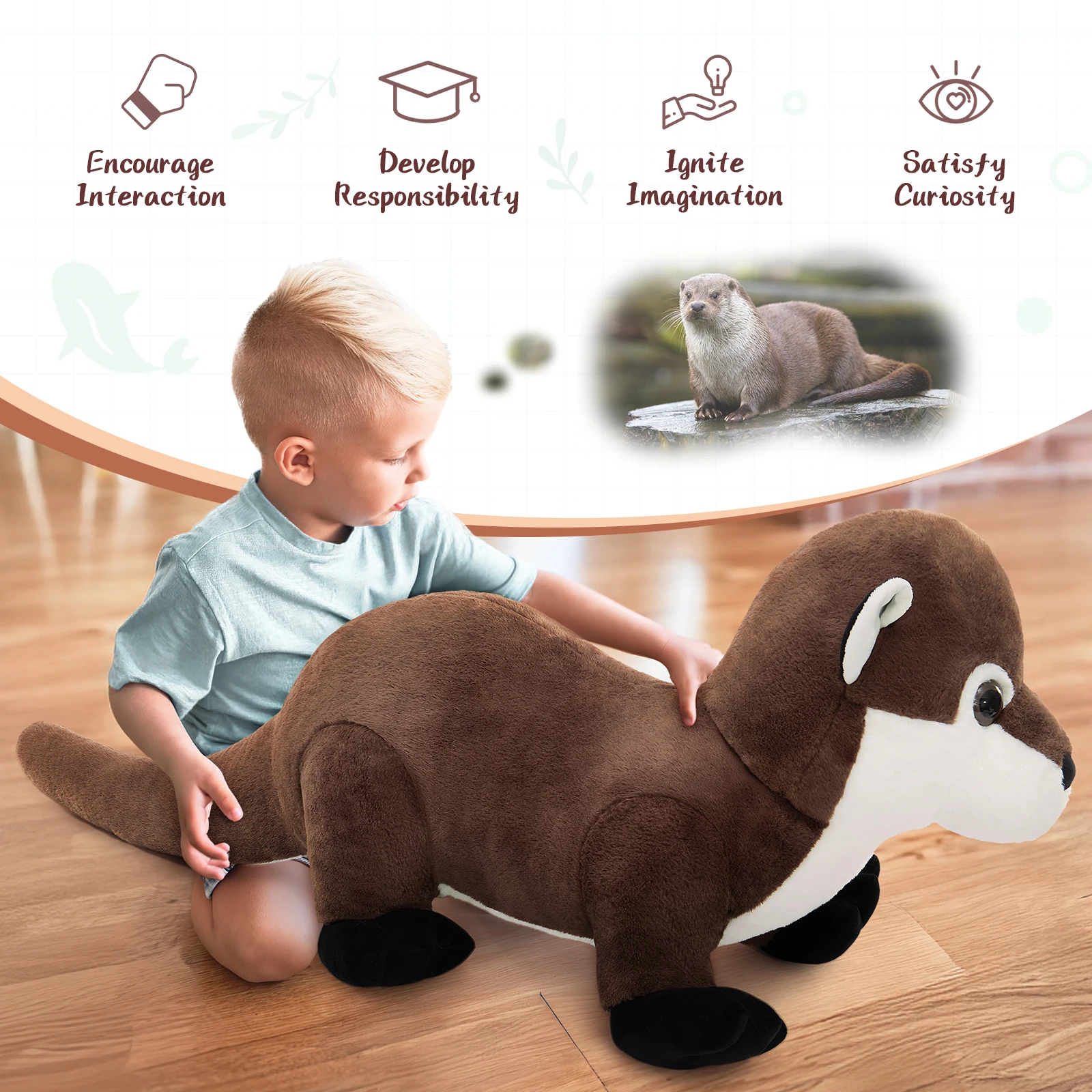 MorisMos قضاعة محشوة الحيوان 47.2 بوصة طويلة محشوة قضاعة ألعاب من نسيج مخملي لطيف البحر قضاعة محبوب بلوشيز للأطفال حفلة عيد ميلاد