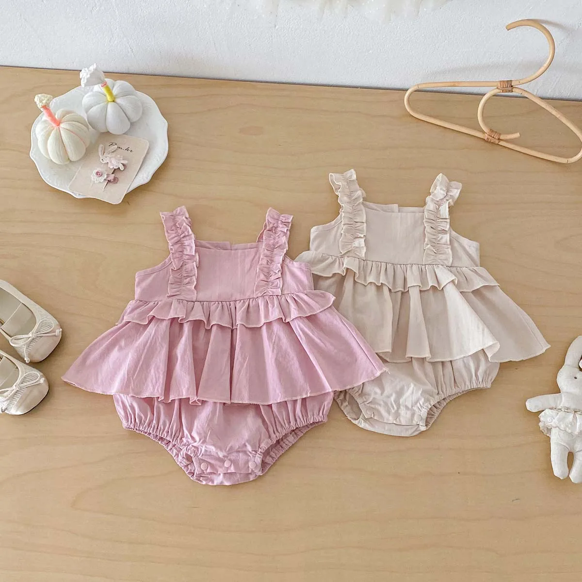 

Girls' Summer New Product 2026 Jumpsuit Baby Korean Version Western-style Lace Jumpsuit Skirt Kids Rompers