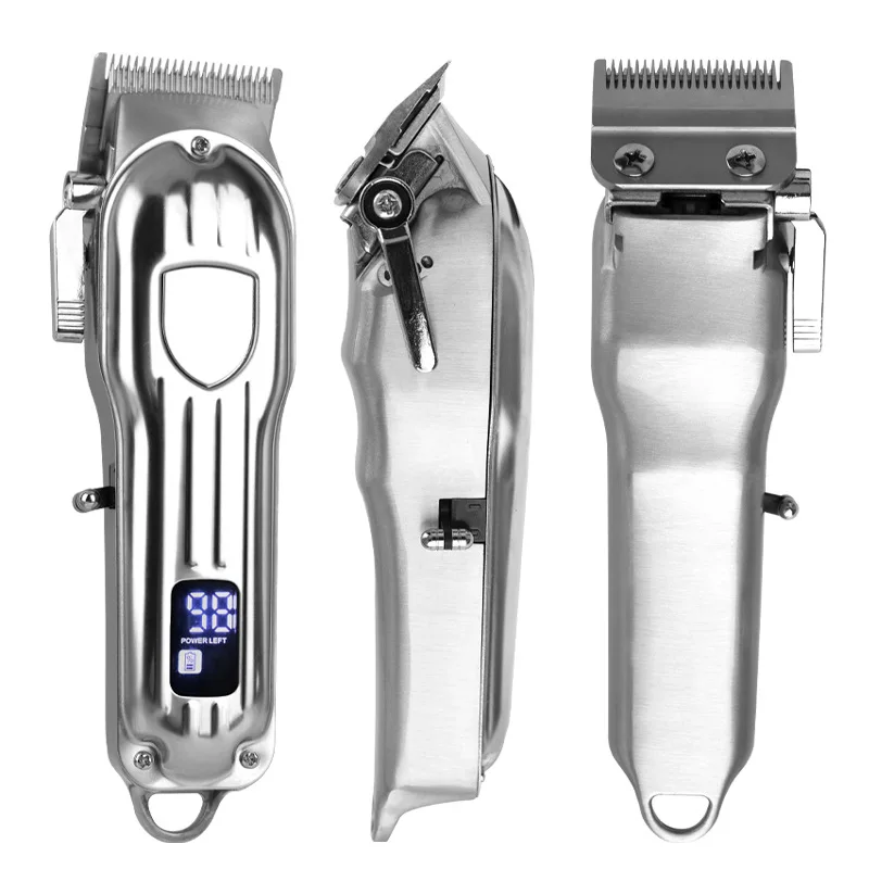 

Professional Hair Clipper Salon Trimmer For Men Stainless Steel Blade Cutting Machine Cutter Lithium Battery Fast Charge Barber