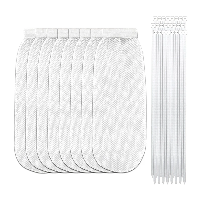 

Lint Trap And Cable Ties Set For Washing Machine, Includes 8 Nylon Mesh Lint Traps And 24 Cable Ties, Lint Filtration