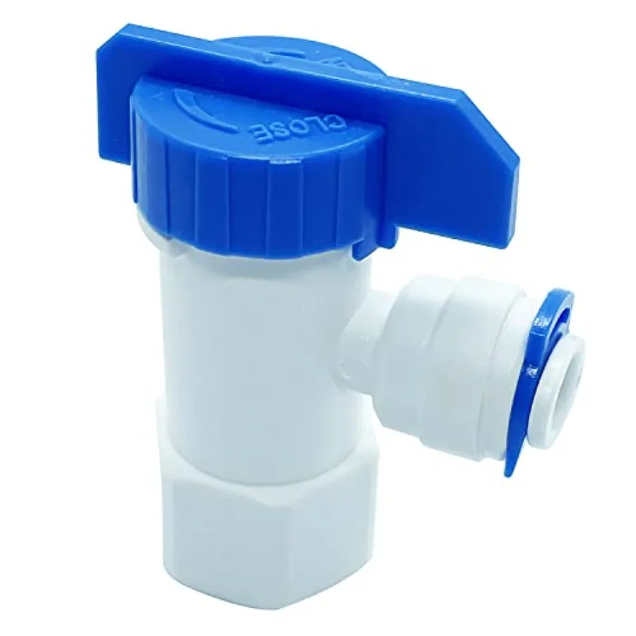 Ball Valve for Tank 1/4 inch NPTF 1/4 inch Output Quick Connect Tube for for Reverse Osmosis Water Storage Tanks
