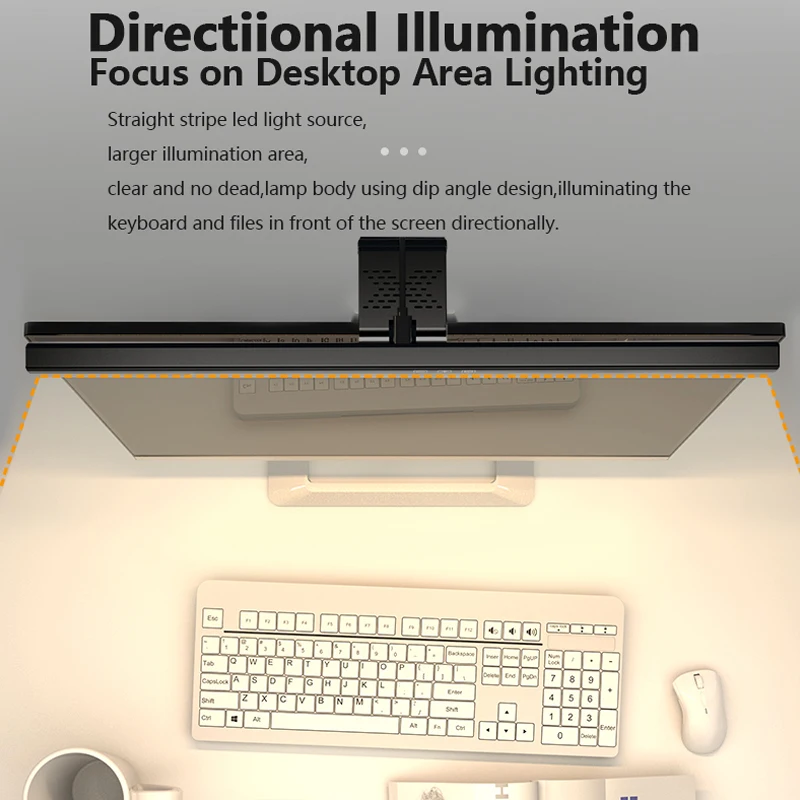 Imagem -05 - Luzes Suspensas para Monitor de Computador Escurecimento Stepless para Estudo Leitura Candeeiro de Mesa Iluminação de Mesa Bar Tela 50cm