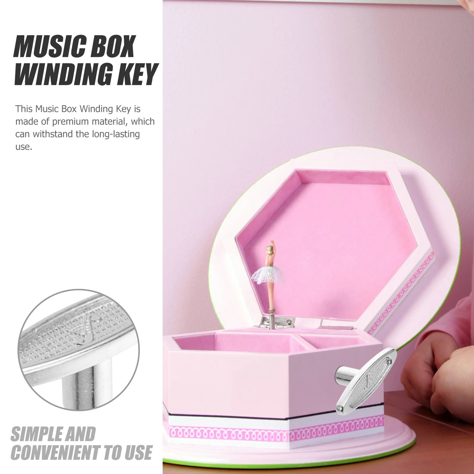 

8Pcs Iron Music Box Winder Keys Replacement T Shape Bar for DIY Windup Jewelry Craft Parts Accessories Music Box Winder Key