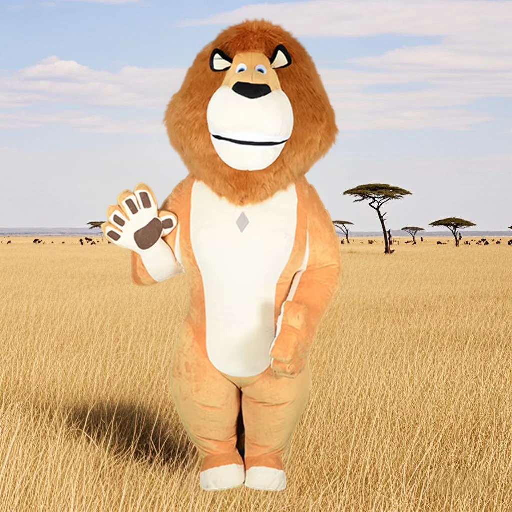 نفخ الدب القطبي القطيفة زي الأسد الدب كوالا الباندا التميمة الإعلان هالوين الكبار مجموعة كرنفال الأداء الدعامة مجموعة