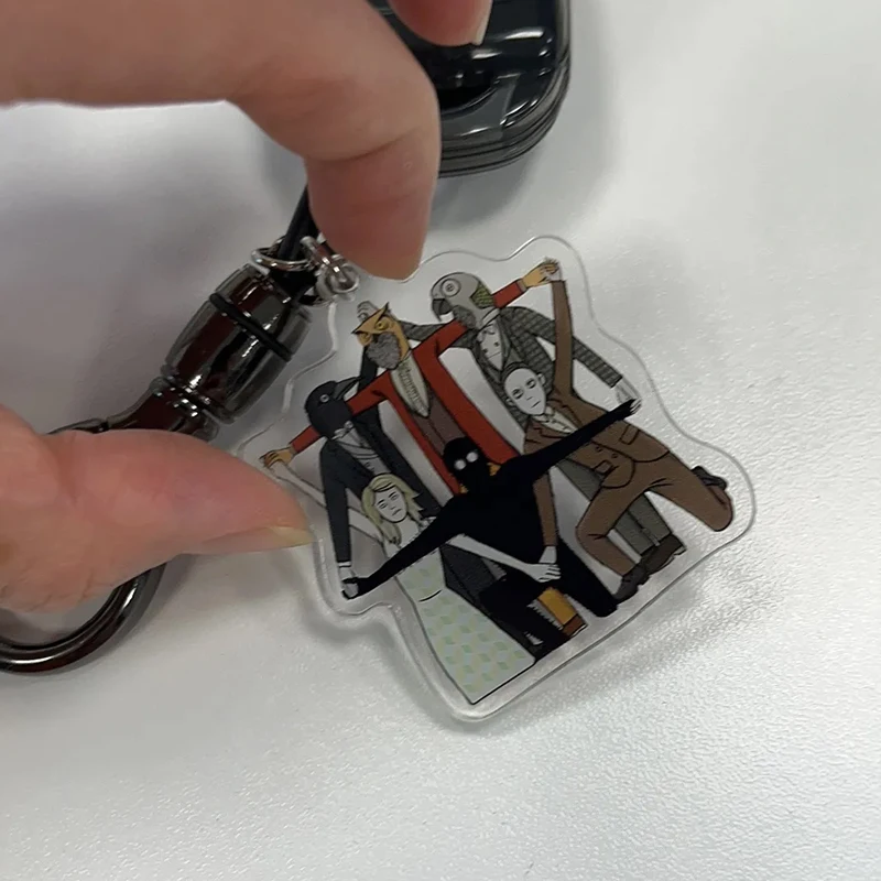 Op voorraad Cube Escape Rusty Lake Hotel Series Mr.Crow Mr.Owl Acryl Mini Sleutelhanger Rugzak Hanger Decoratie Verjaardagscadeaus