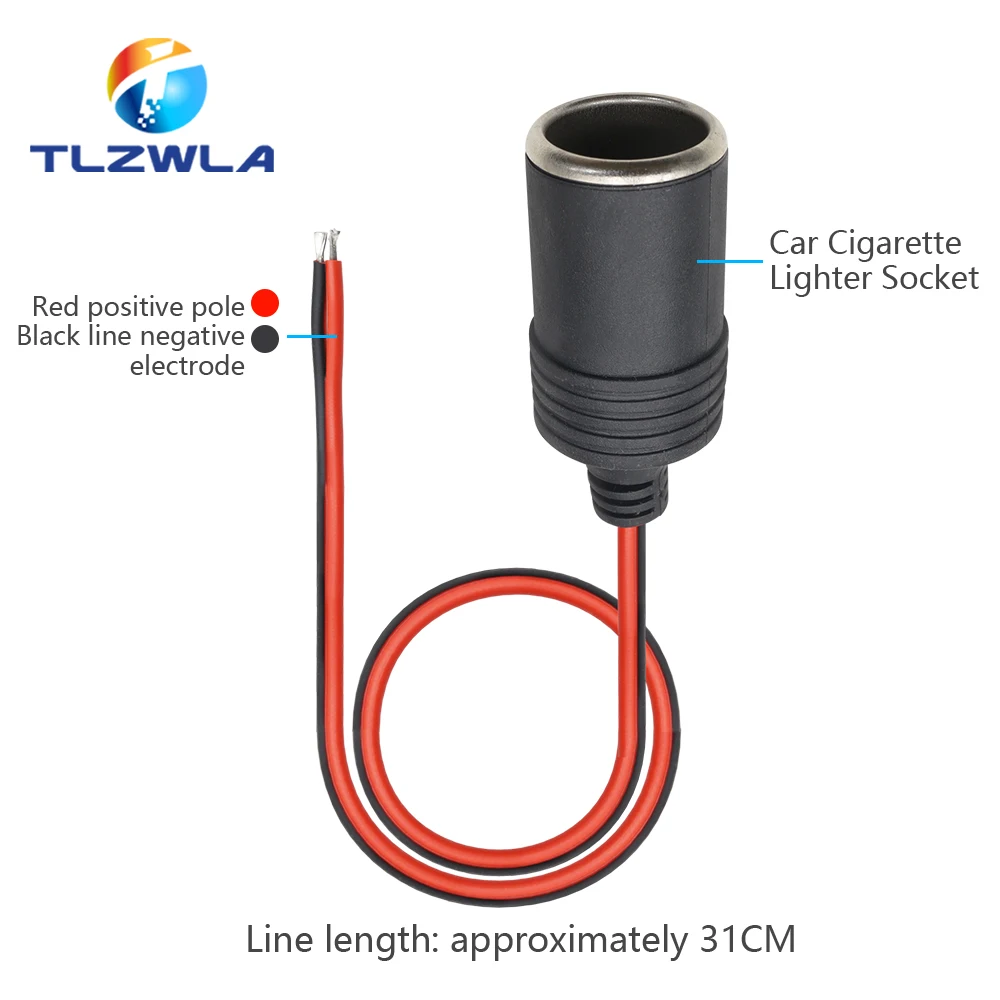 Toma de corriente de alta potencia para encendedor de cigarrillos de automóvil, 10A, 12v, 24v, 30CM de largo, 1 unidad