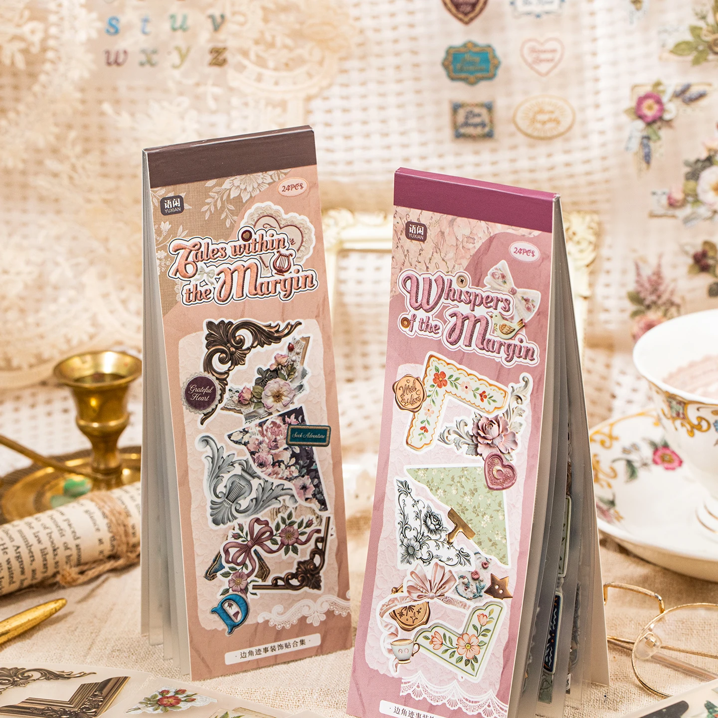 Vintage Collectible Books - Buku Stiker Vintage untuk Dekorasi Sudut,