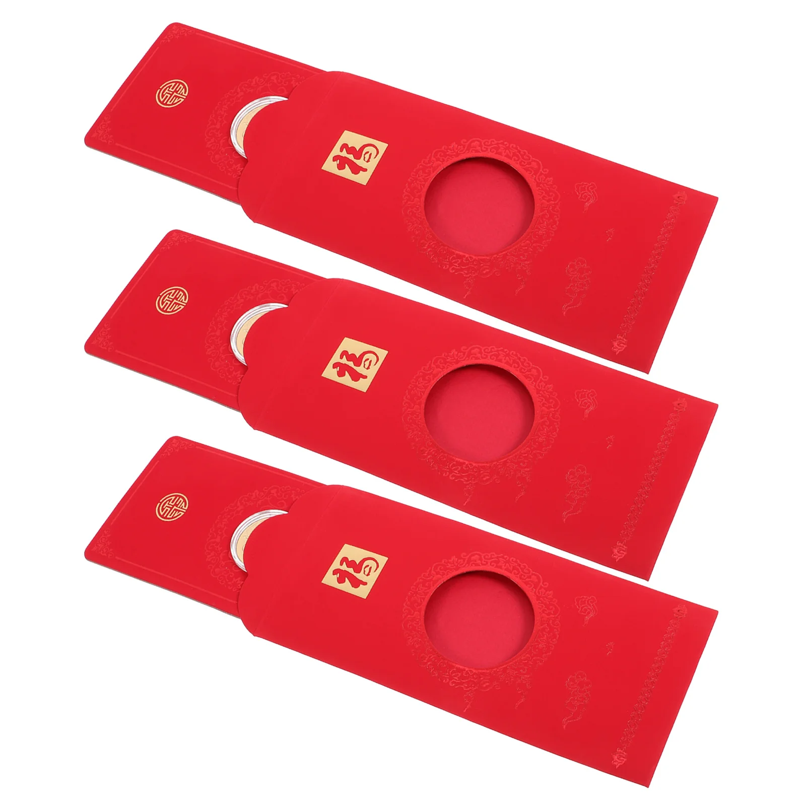 

3Pcs Chinese Red Envelopes Lucky Money Cards Exquisite Design Cash Pocket Spring Festival Packets for 2025 New Year Weddings