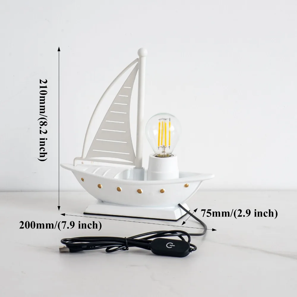 Creative Table Lamp Sailboat Lighting Decoration Bedroom Living Room Atmosphere Night Lights