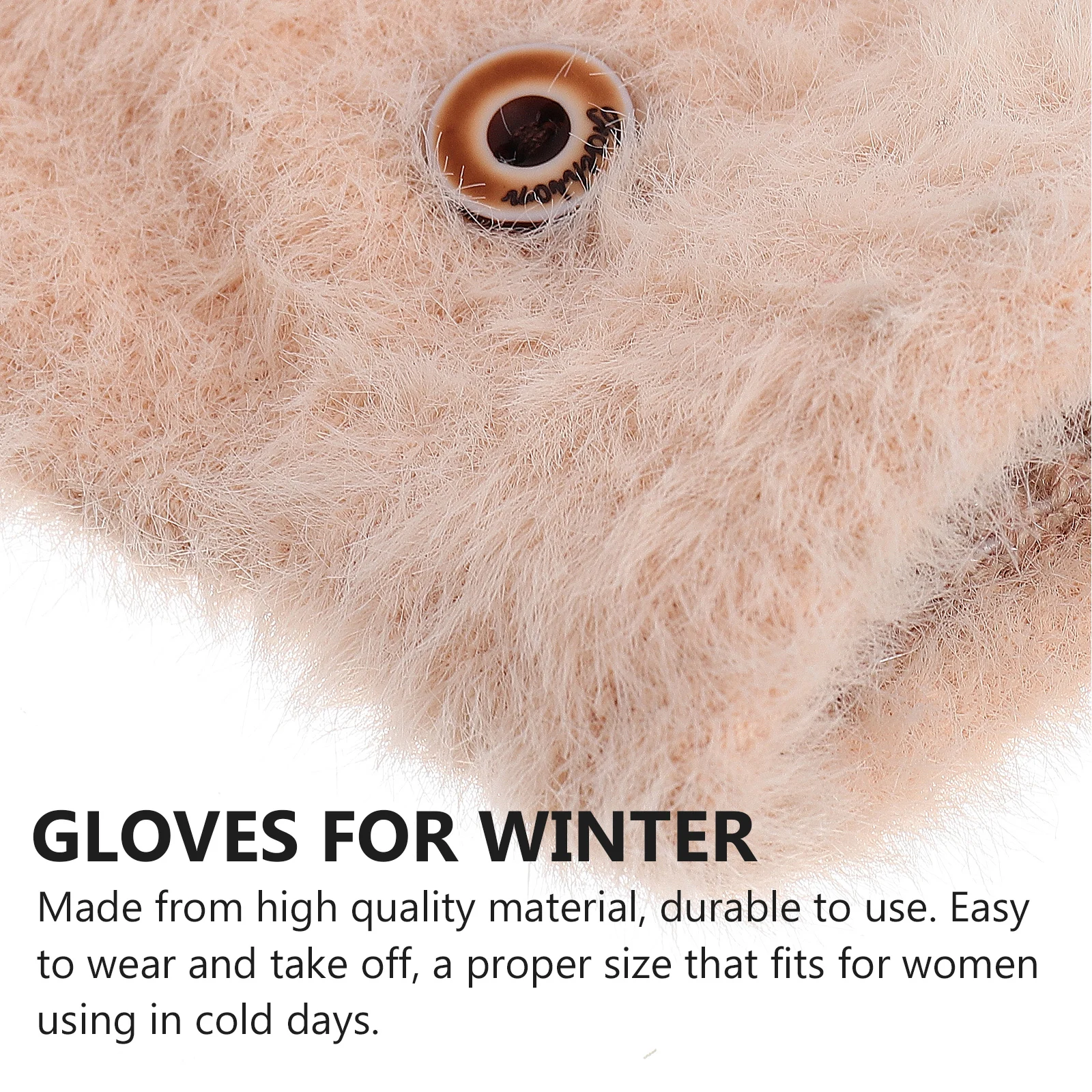 

Warm Fleece Antler Gloves Mitten Ultraviolet Light Finger Beige Imitation Woman