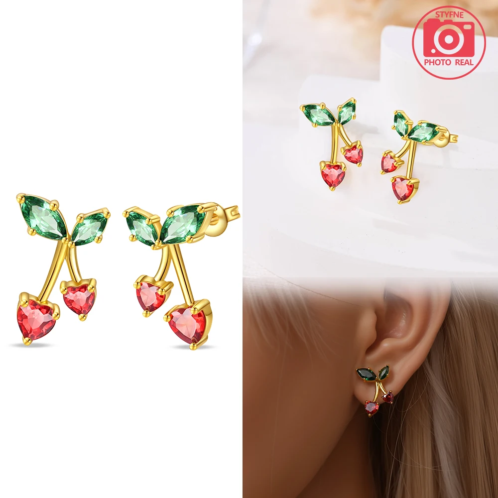 الفراولة الكرز الملونة الحلو رومانسية انخفاض الأقراط هوب أقراط للنساء الأزياء الأقراط والمجوهرات الهدايا الموقع الرسمي #4