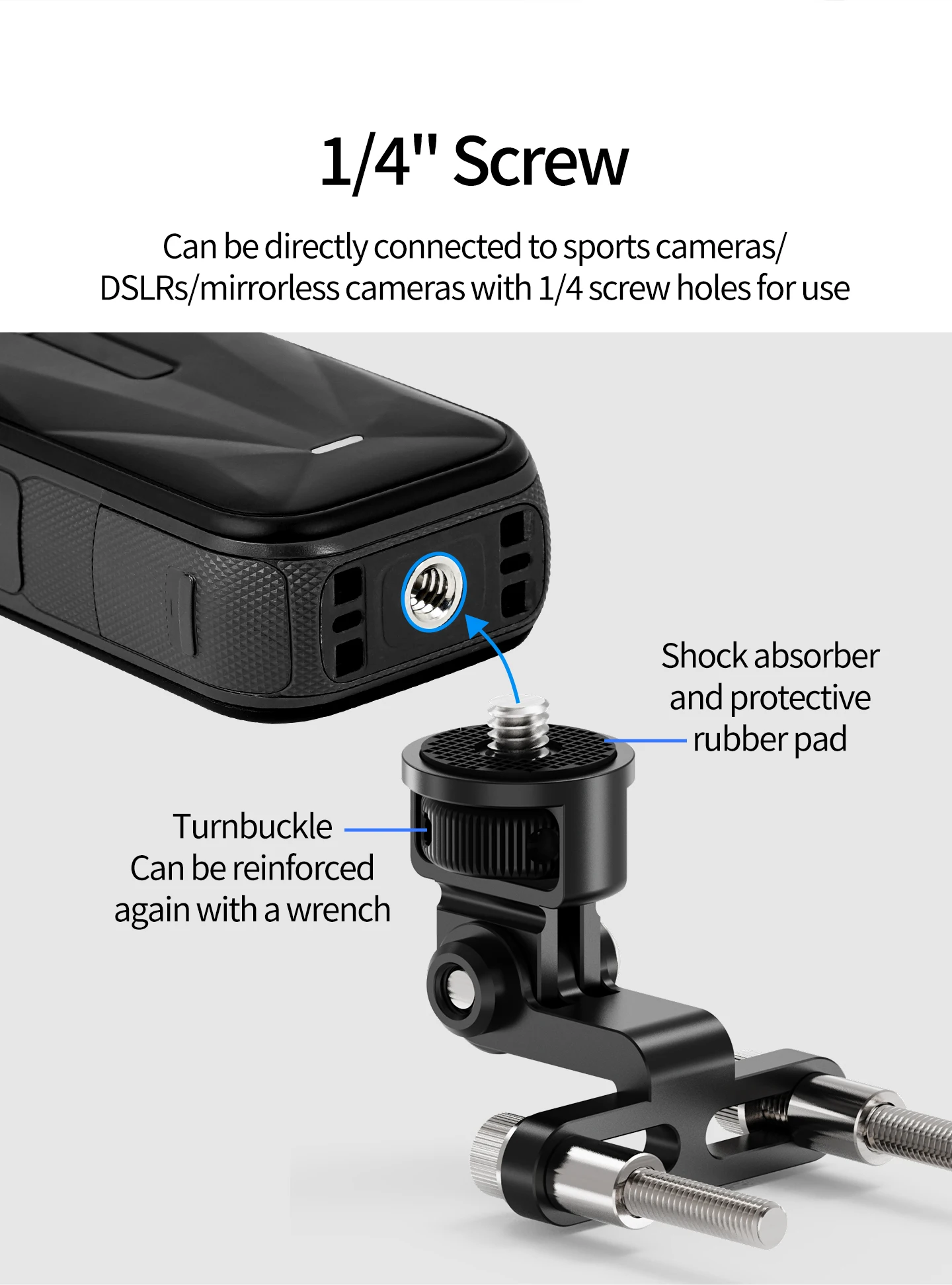 Universal Lenker Vorbau Kamera Halterung Fahrrad Scheinwerfer Halterung Handy GPS Halter für Gopro 13 Insta 360 OSMO Action Stehen – Detail 11