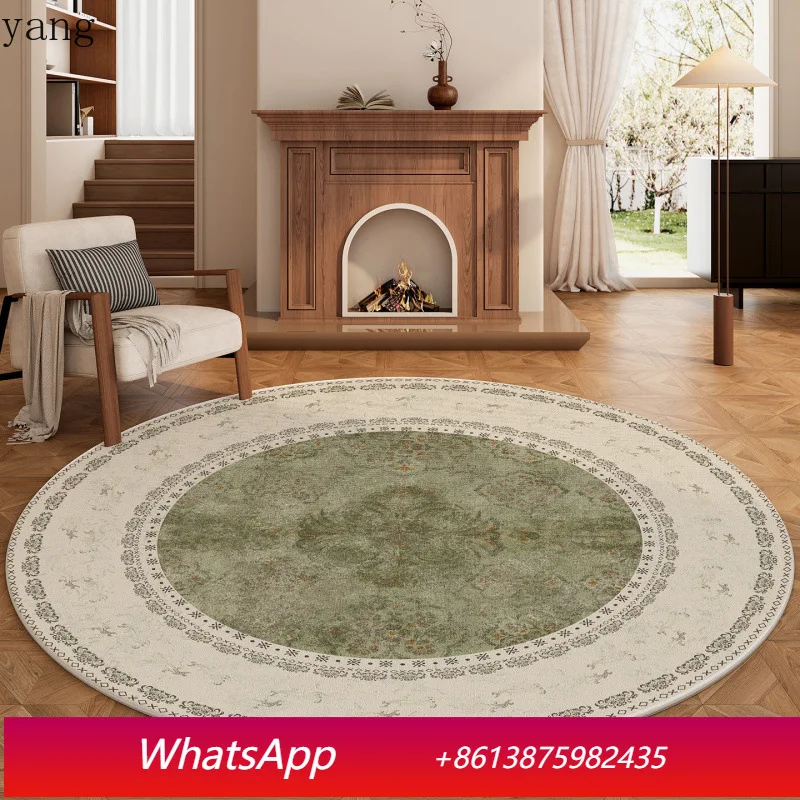 

Круглый ковер LTT в средневековом стиле, зеленый, для гостиной, плюшевая подушка для дивана