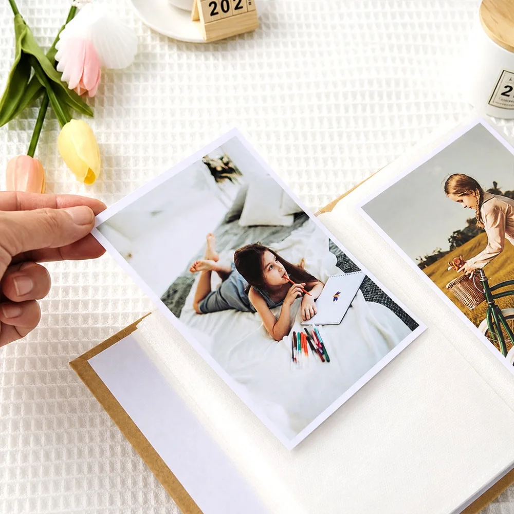 Holds 100 Photos Photo Album 5.51x7.09in Insert Page Design Picture Storage Hollow Design Durable Backbone Photograph Album