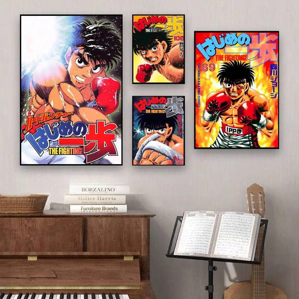 H-Hajime No Ippo Anime Boxing Classic Vintage Posters Decoracion Painting Wall Art White Kraft Paper Kawaii Room Decor