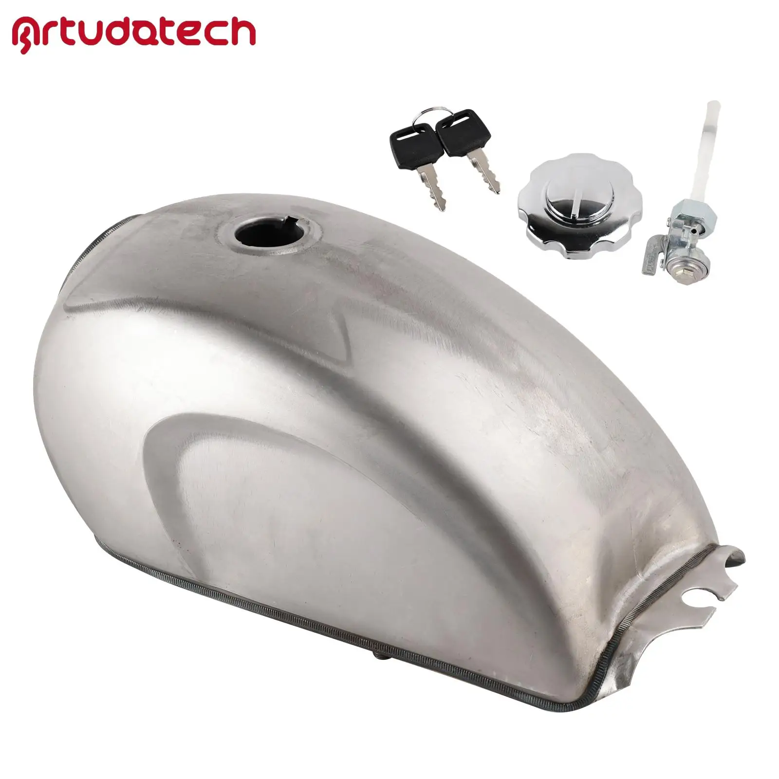 

Raw Steel Cafe Racer Gas Tank Unpainted Motorcycle Fuel Retro Classic Scrambler