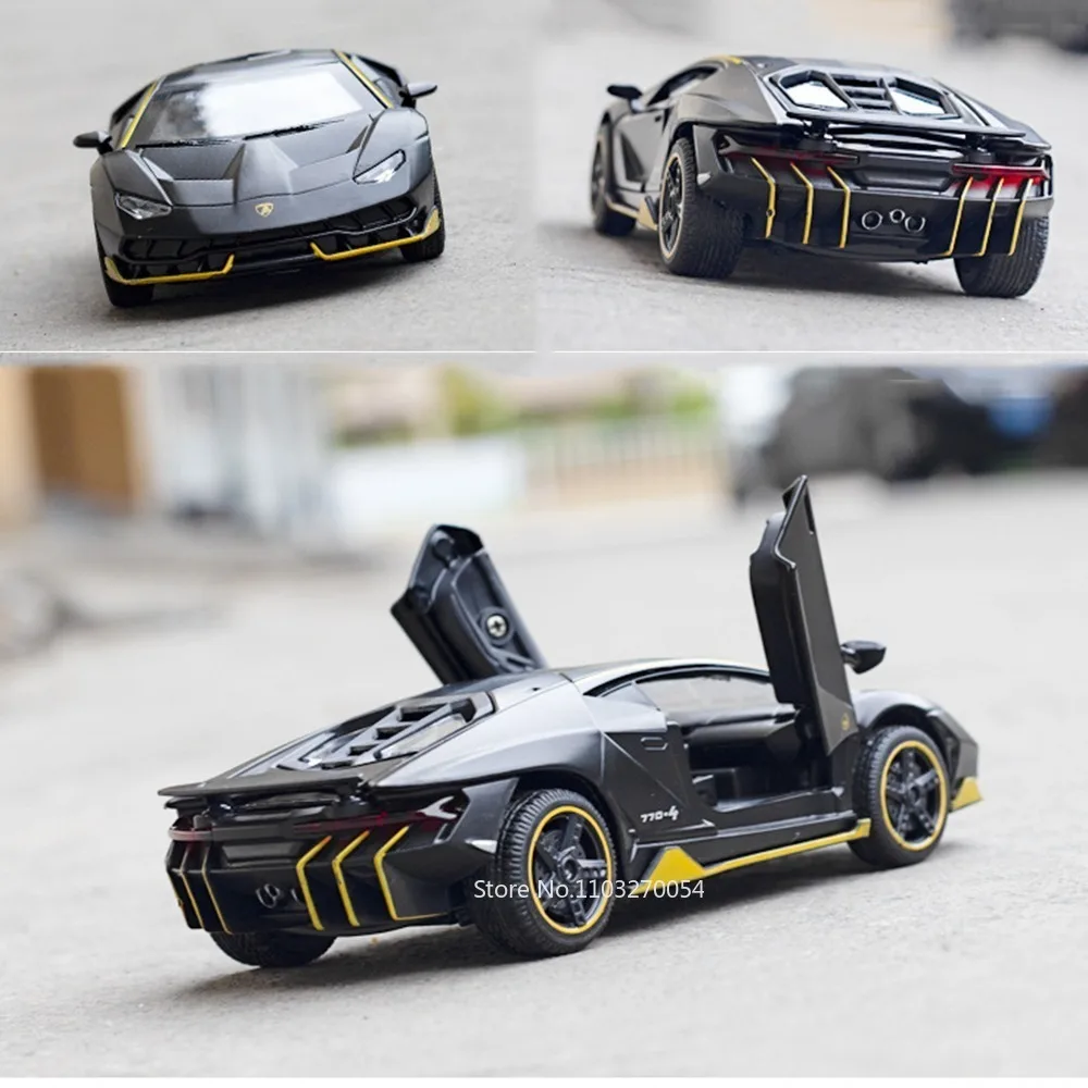 1:32 Lambor SVJ63 LP770 Miniaturmodell Legierung Diecast Auto Spielzeug Sound Licht Zurückziehen Türen Geöffnet Fahrzeug Mode Ornament für Jungen – Detail 18
