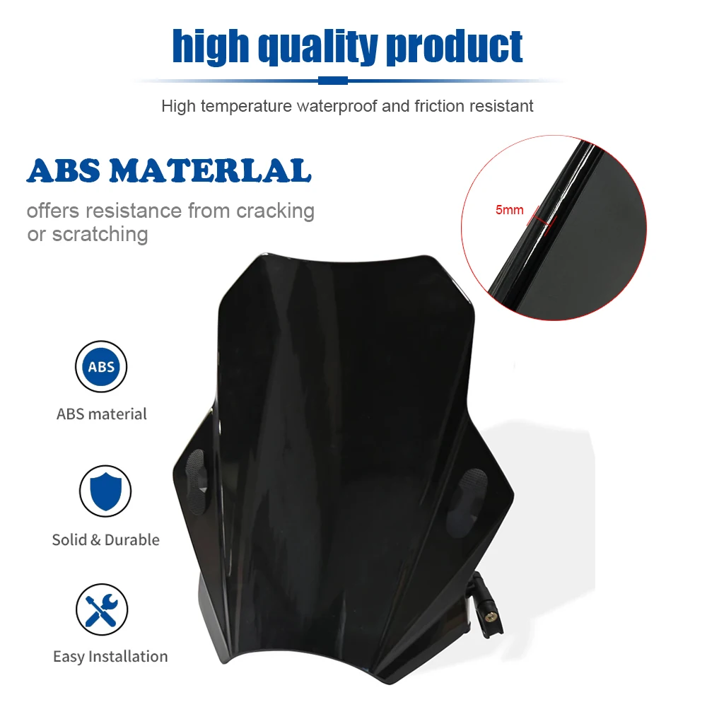 Motorcycle High quality ABS plastic Adjustable Windshield For FANTIC CABALLERO Flat Track 125 500 18- 2022 2023