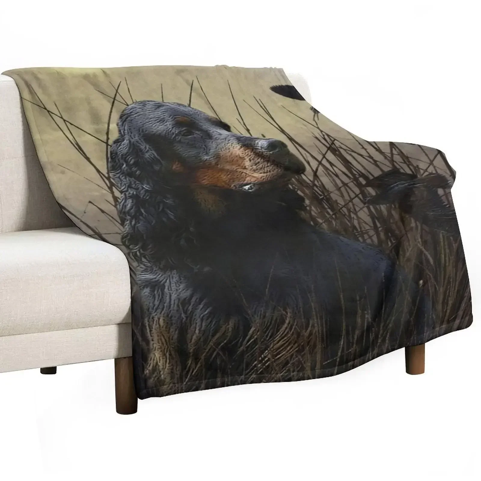 Gordon Setter , Hunting companion Throw Blanket Decorative Sofa Decorative Beds Luxury Throw Single Decoratives Blankets