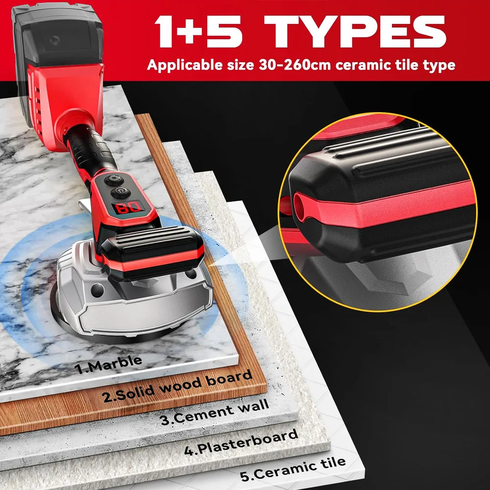 Cordless Tile Vibration Installation Machine for Milwaukee Battery,8 Speed Adjustable Wall Floor Glass Laying Vibrating Tools