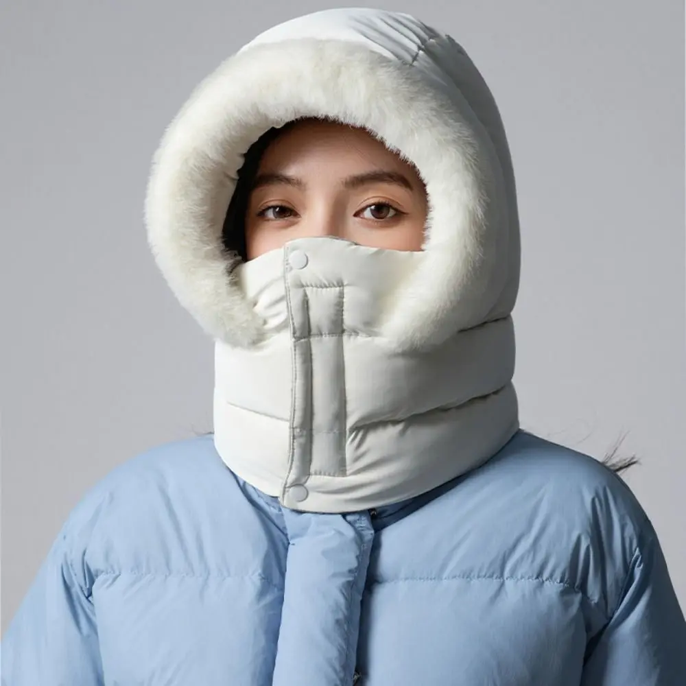 

Fashion Keep Warm 3-in-1 Winter Cycling Hat Cold Resistant Head Cover Warm Scarf Face Mask Velvet Windproof Lei Feng Hat Women