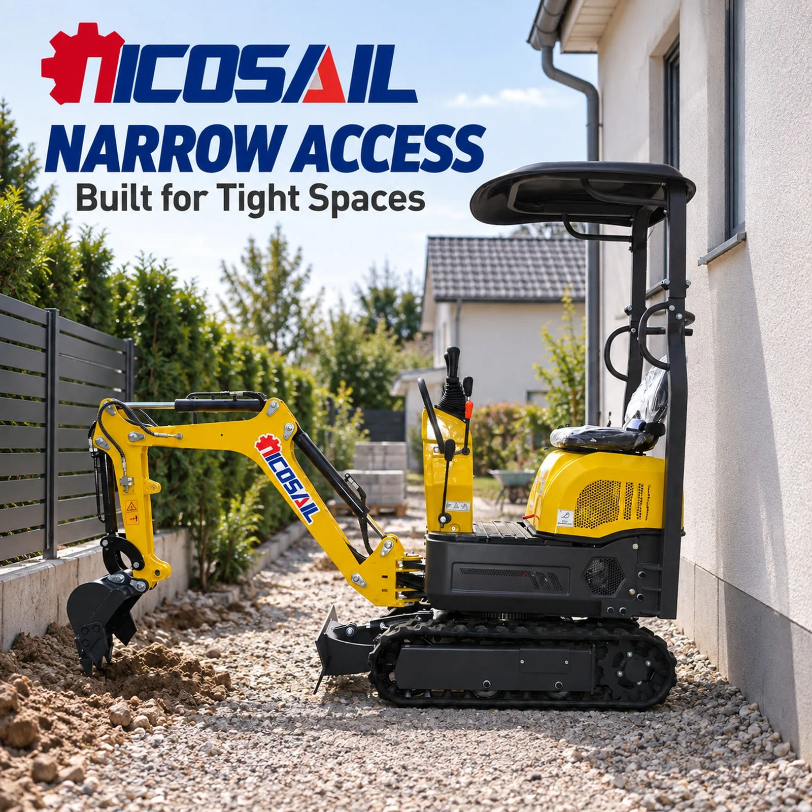OEM Custom 0.6 Ton Mini Excavator CE Compact Rubber Track Digger for Narrow Space Excavation and Drainage Trenching