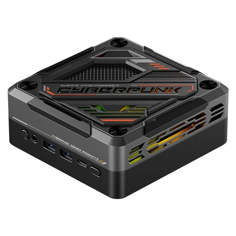 

Cyberpunk Mini PC AMD Ry-zen 7 8845HS 7840HS 7735HS RGB Light DDR5 2.5G LAN USB4.0 Mini Gamer PC Computer 8K NUC WiFi6