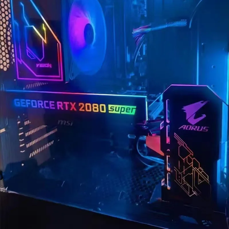 لتقوم بها بنفسك ARGB VGA حامل 4090,5 فولت 3PIN AURA مزامنة بطاقة الفيديو قوس ل MSI/ROG/AORUS/TUF/IGame ، 3090 3080 وحدة معالجة الرسومات الدعم