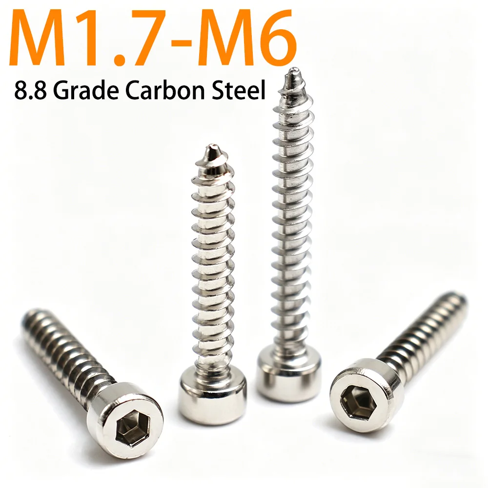 8.8 Grade Carbon Steel Hex Socket Cap Self Tapping Screws M1.7-m6 Thread Forming Screw