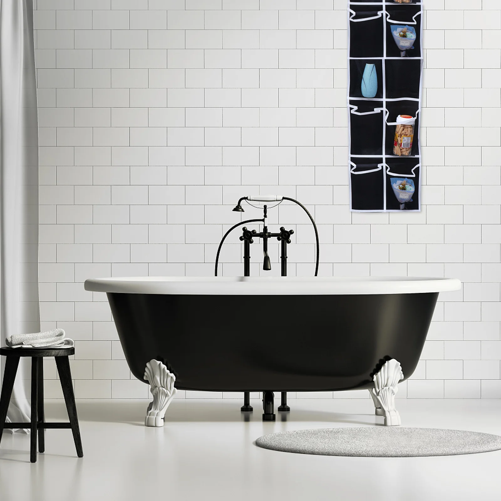 12 جيوب حقيبة تخزين قابلة للحمل على الحائط منظم للعناصر الصغيرة حفاضات كتب توفير المساحة حقيبة تخزين معلقة من القماش غير المنسوج