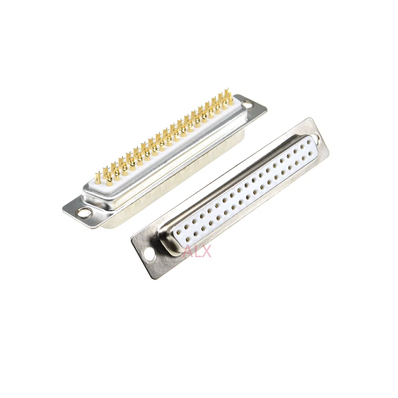 1PCS 3U Gold Plated Solid Pin DB37 MALE FEMALE CONNECTOR Solder Type D-Sub 37pin serial port Adapter 37 pin 37P