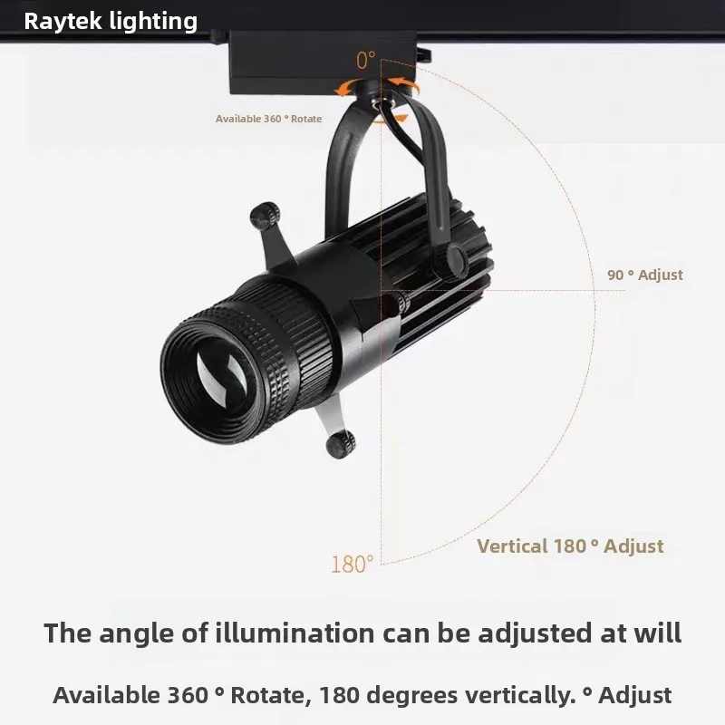 Adjustable aperture LED track spotlight square spotlight for painting shops,  cobs, eyeglass shops, museums