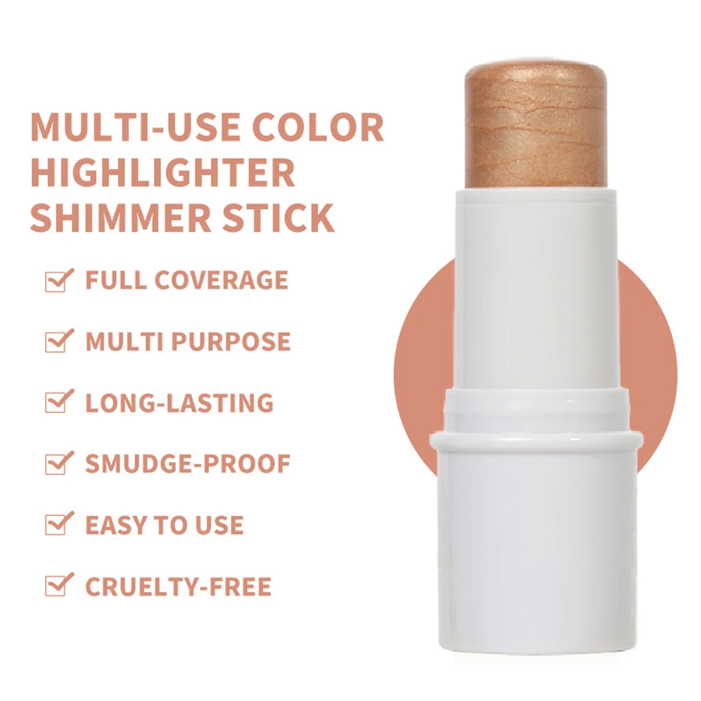 6.3g プライベートブランド ハイライタースティック カスタムロゴ ホワイトチューブ 顔の明るさ コントゥアリング ハイライト ナチュラルメイク ヴィーガン