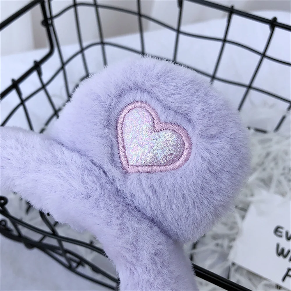 Cute Bear Ears Winter Warm Earmuffs for Women Girls Kids Plush Thick Soft Ear Muffs Protect Ears Foldable Warmer Cover Earflaps