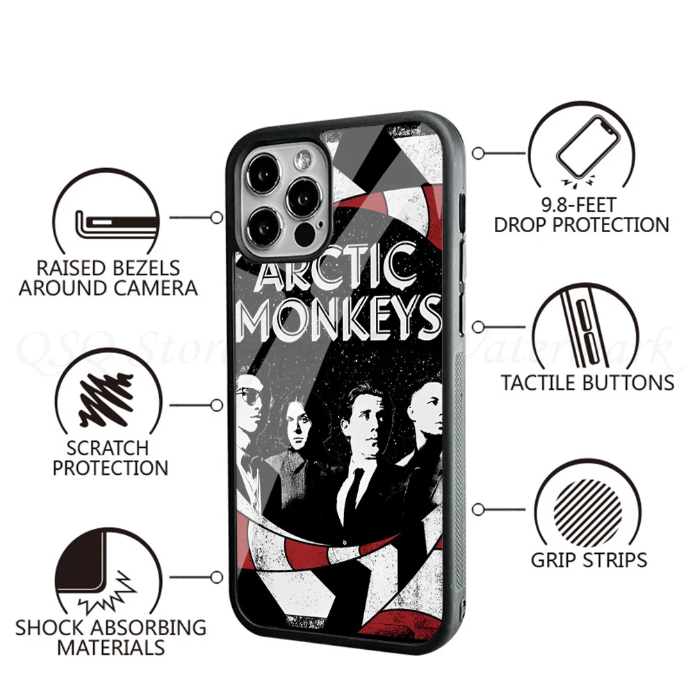 A-arctic Monkeys fundas de teléfono para IPhone 15 14 13 Pro Max 11 12 Mini Alex Mirror TPU Shell