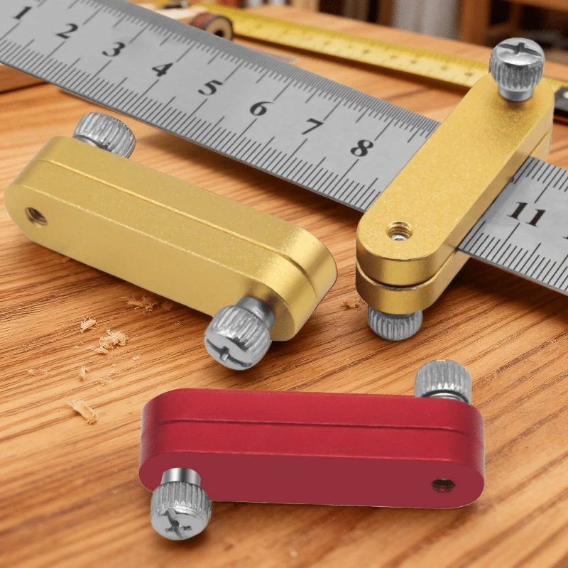 

Woodworking Steel Ruler Stop Block, Precision Positioning Gauge for Ruler, Carpentry Scriber Line Marking Measuring Tool