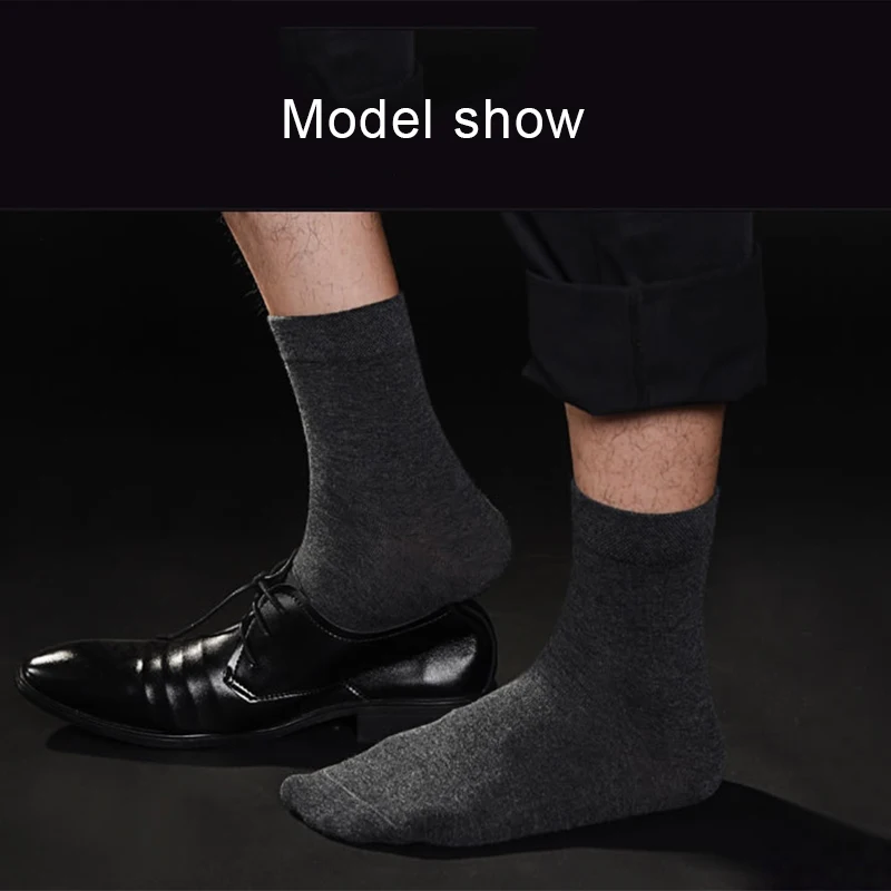 High Quality Men‘s Socks Cotton Casual Business Middle Black Breathable Male Crew Socks Dress Gifts Socks 5 Pairs Size38-45