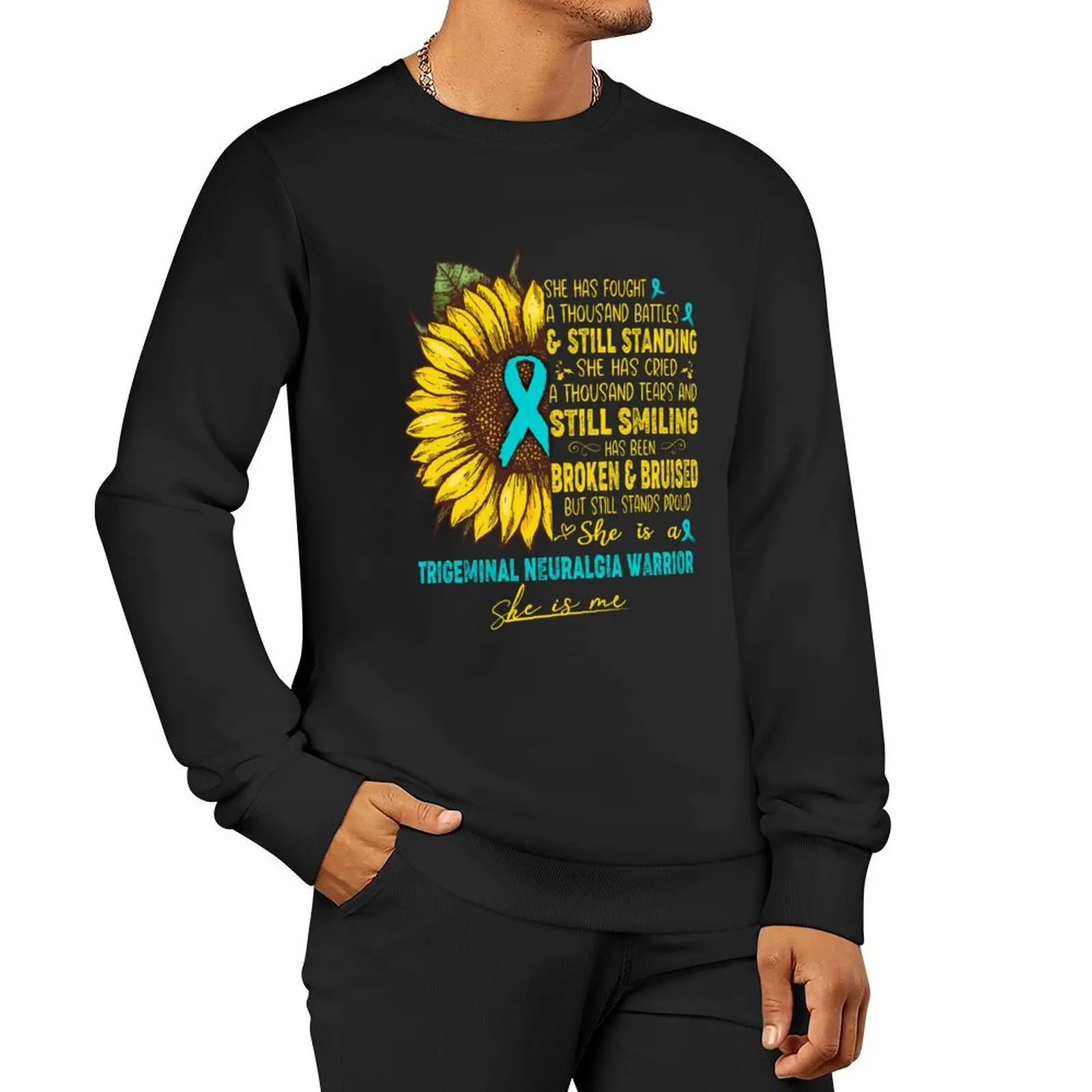 Trigeminal Neuralgia Awareness - She is A Trigeminal Neuralgia Warrior SHE IS ME Pullover Hoodie hooded shirt hooded sweatshirts