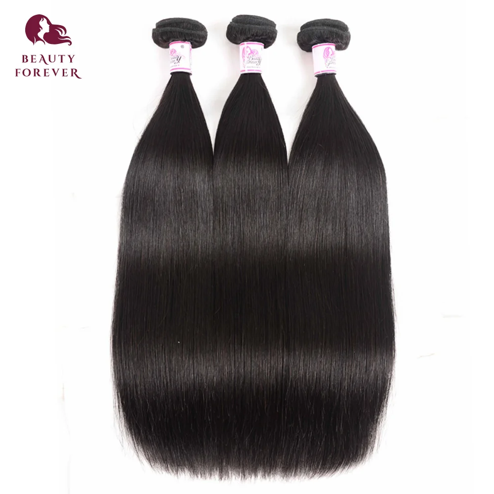 Beautyforever Grade 12A Straight Human Hair Bundles With Frontal 3 Bundles Human Hair Weave 13x4 Lace Frontal Free Part