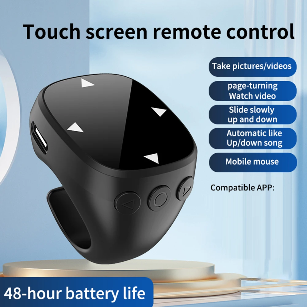 Fingertip Wireless Remote Control for TikTok,Touch Screen Page Turner Video Scrolling Selfie Mice Video for iPad Phone Accessory