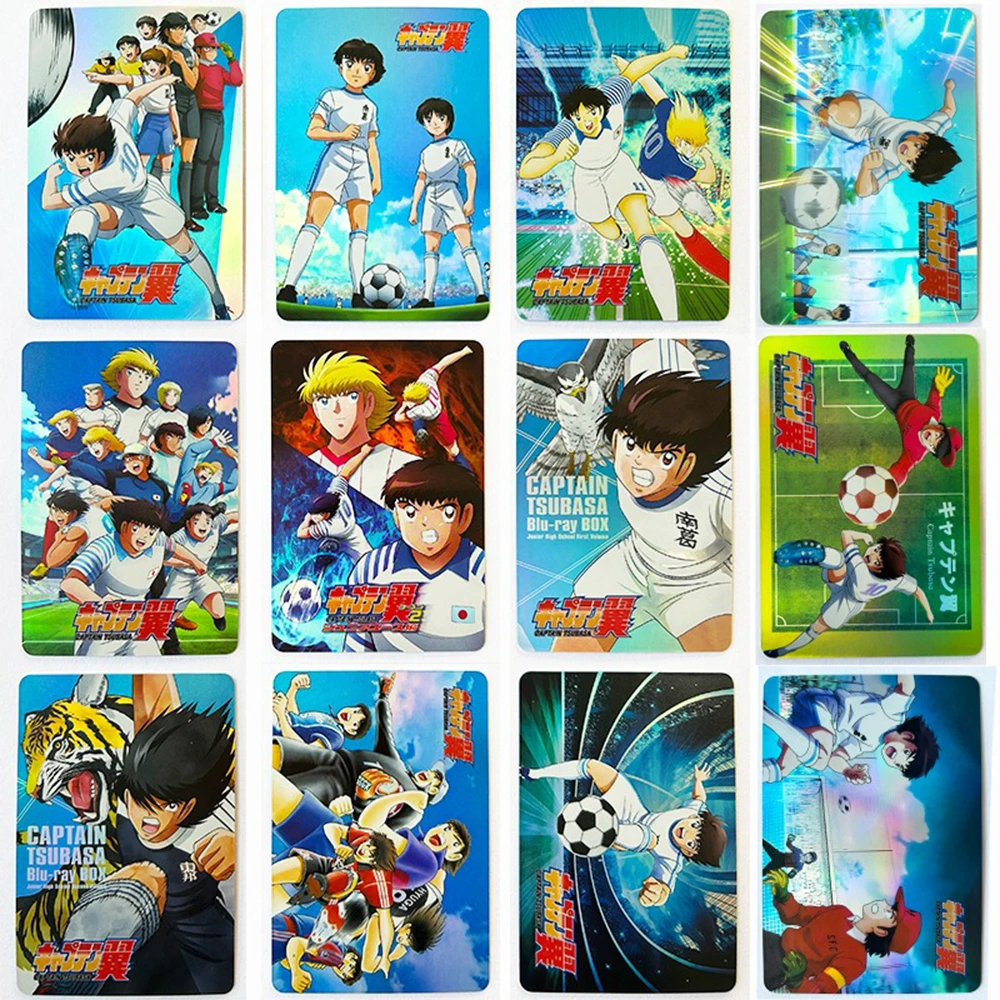 Capitaine Tsubasa bricolage maison 12 pièces/ensemble Misaki Taro KojiroHyuga Sanae Nakazawa Texture holographique carte à collectionner cadeau de vacances