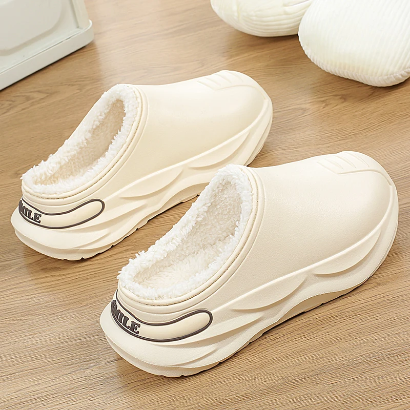 High Quality Winter Men\'s Warm Slippers Cotton Slippers Outdoor Indoor Warm Shoes Non-slip Mens Home Bedroom Plush Warm Slippers