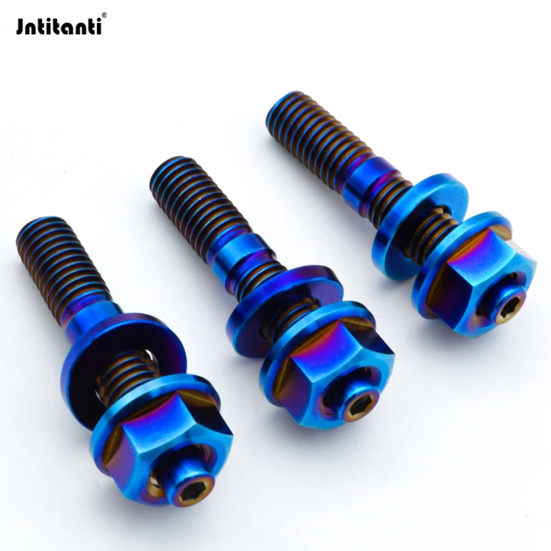 Jntitanti Gr5 Titanium Ti-6Al-4V Exhaust Intake turbo Manifold Stud Kits With Nut Washer M8*1.25*45mm