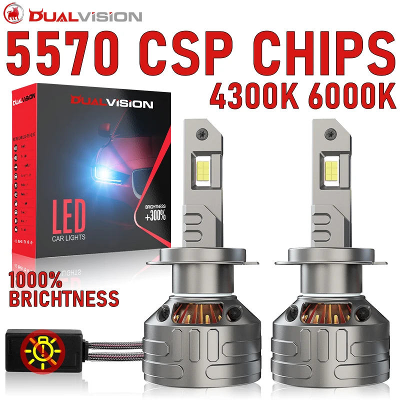 

Dualvision H4 LED Headlights Canbus K5C Led H7 H1 H11 H8 9005 HB3 9006 HB4 9012 HIR2 H9 4300K 6000K 5570 CSP Car Light Fog Lamps