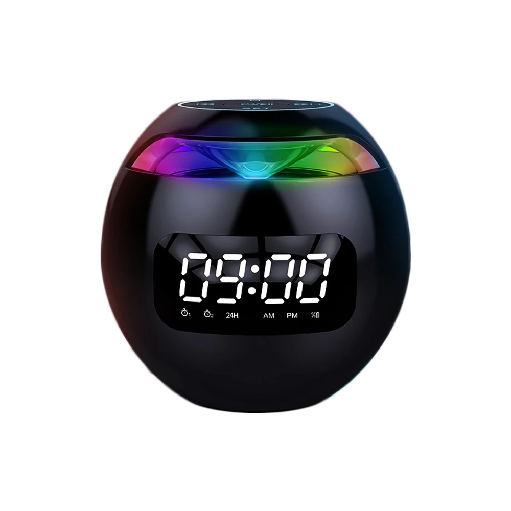 LED Digital Clock Smart Alarm Clock Smart Bluetooth 5.0 Clock Speaker FM Radio Colorful Light TF Card MP3 Music Play