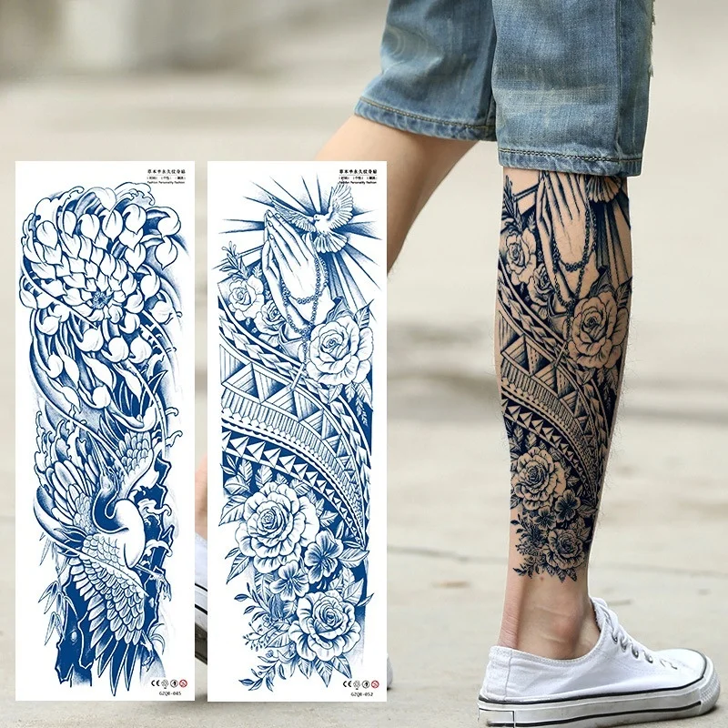 Juice Ink Full Leg Full Arm Temporary Tattoo Sticker Long Lasting 15 Days Waterproof Tattoo Wolf Animal Tattoo Stickers for Men