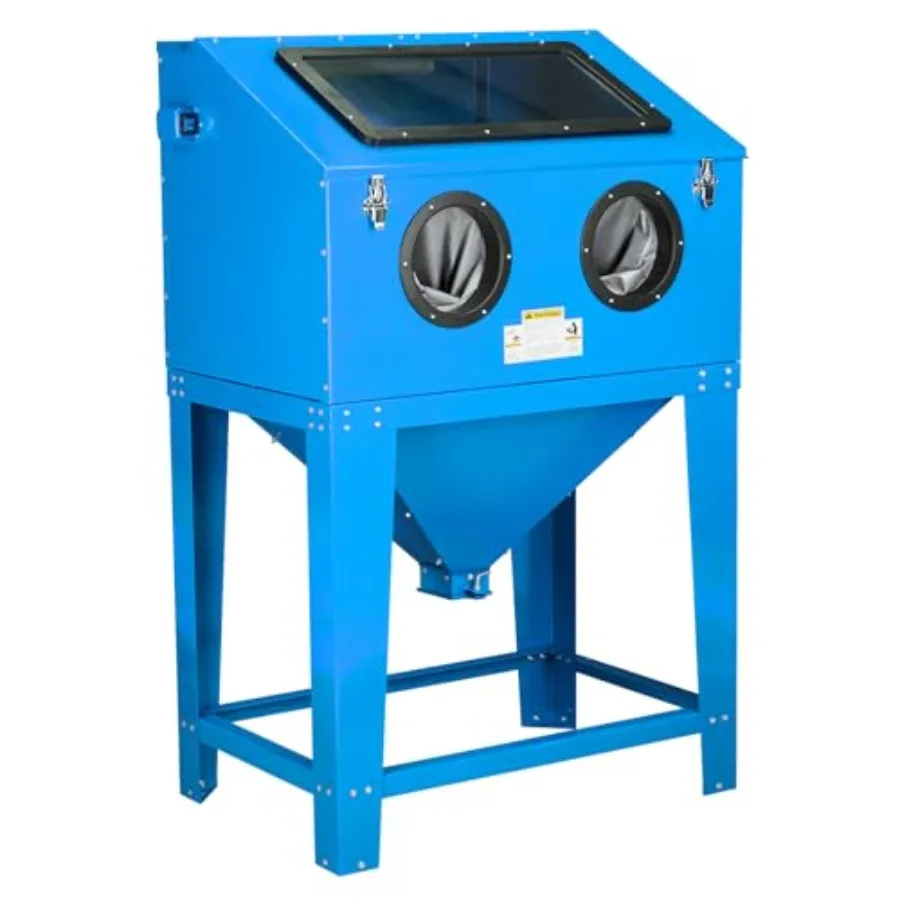 

MOTORHOT 90 Gallon Sandblasting Cabinet40-80PSI Sand Blasting Cabinet with Glass Viewing Windows/LED Light Heavy Duty Sand Blas
